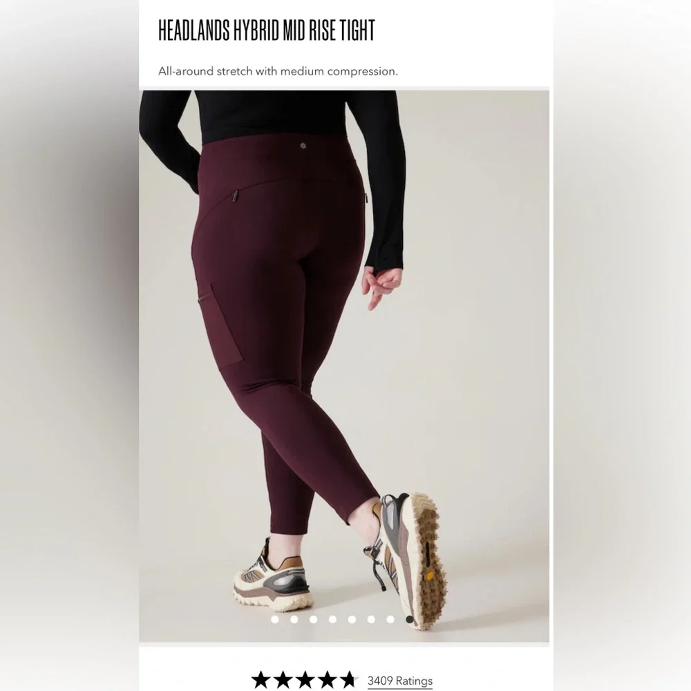 NEW WITHOUT TAGS ATHLETA HEADLANDS HYBRID MID RISE TIGHT. - Picture 6 of 11